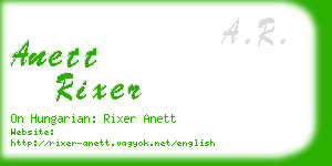 anett rixer business card